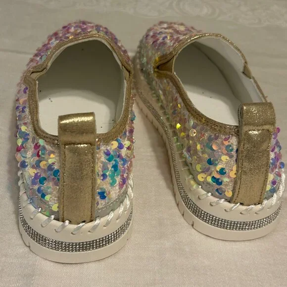 Iridescent sequin slip-on platform sneakers - Picture 4 of 5